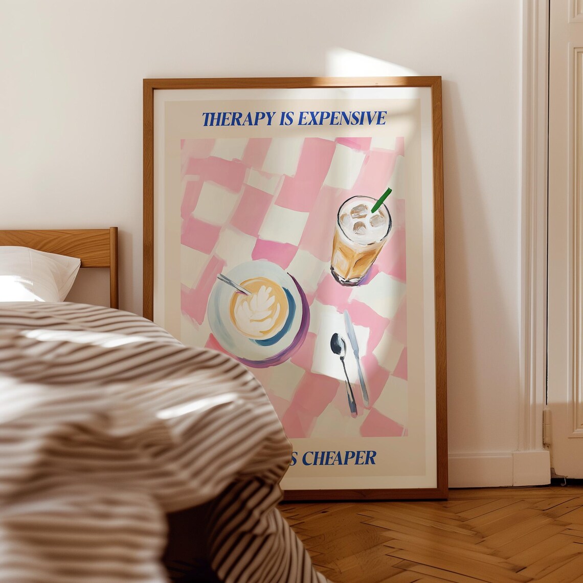 Therapy Is Expensive Coffee Print Modern Coffee Poster Trendy Coffee Poster Cappucino Poster Bistro Coffee Print - Image 2