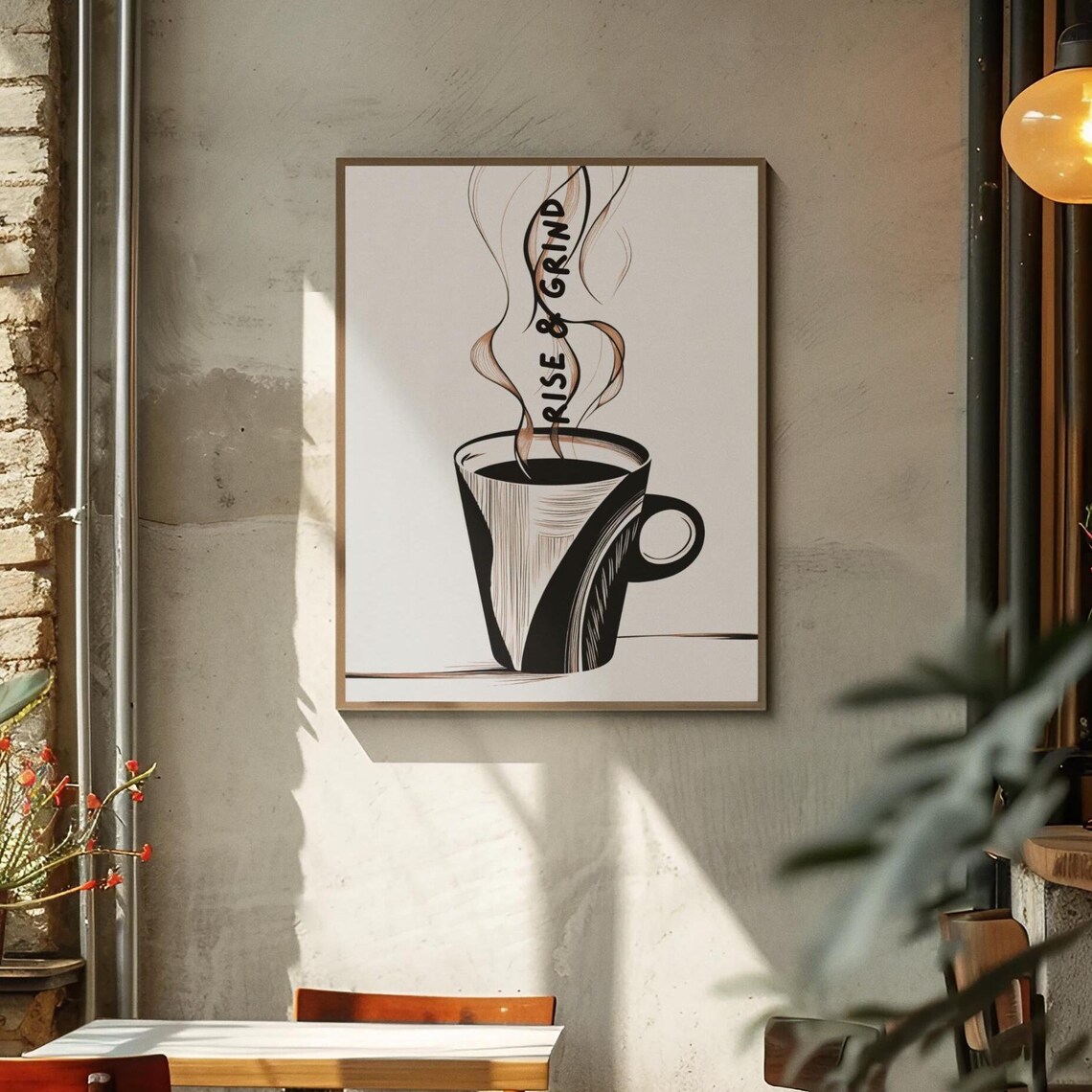 Rise Grind Coffee Kitchen Decor Art Print - Image 3