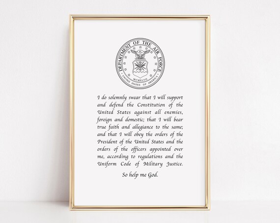Oath Of Enlistment Us Air Force Military Art Print