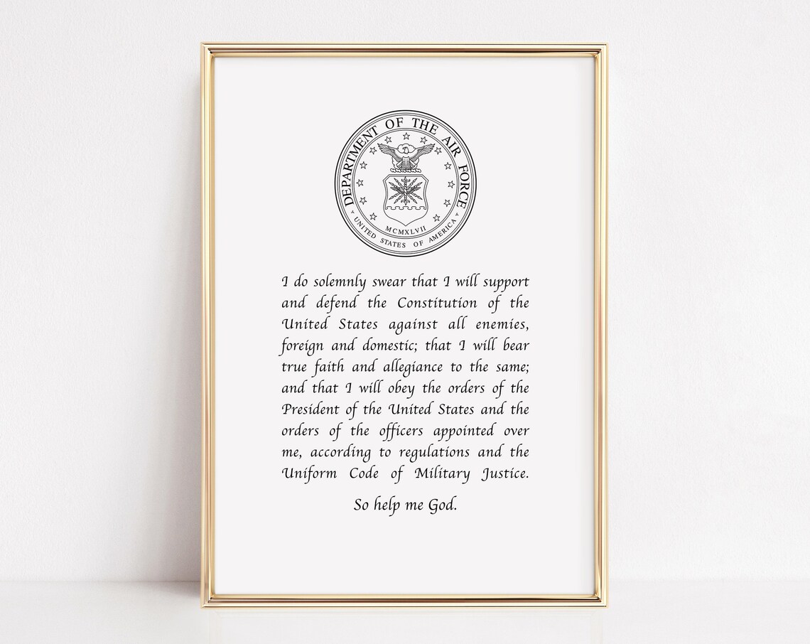 Oath Of Enlistment Us Air Force Military Art Print