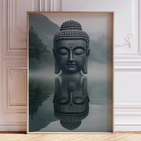 Minimalist Buddha Wall Art Gautama Print Spiritual Poster Modern Yoga Studio Zen