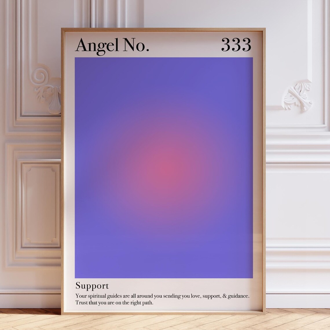 Angel Number 333 Support Purple Aura Spiritual Energy Poster
