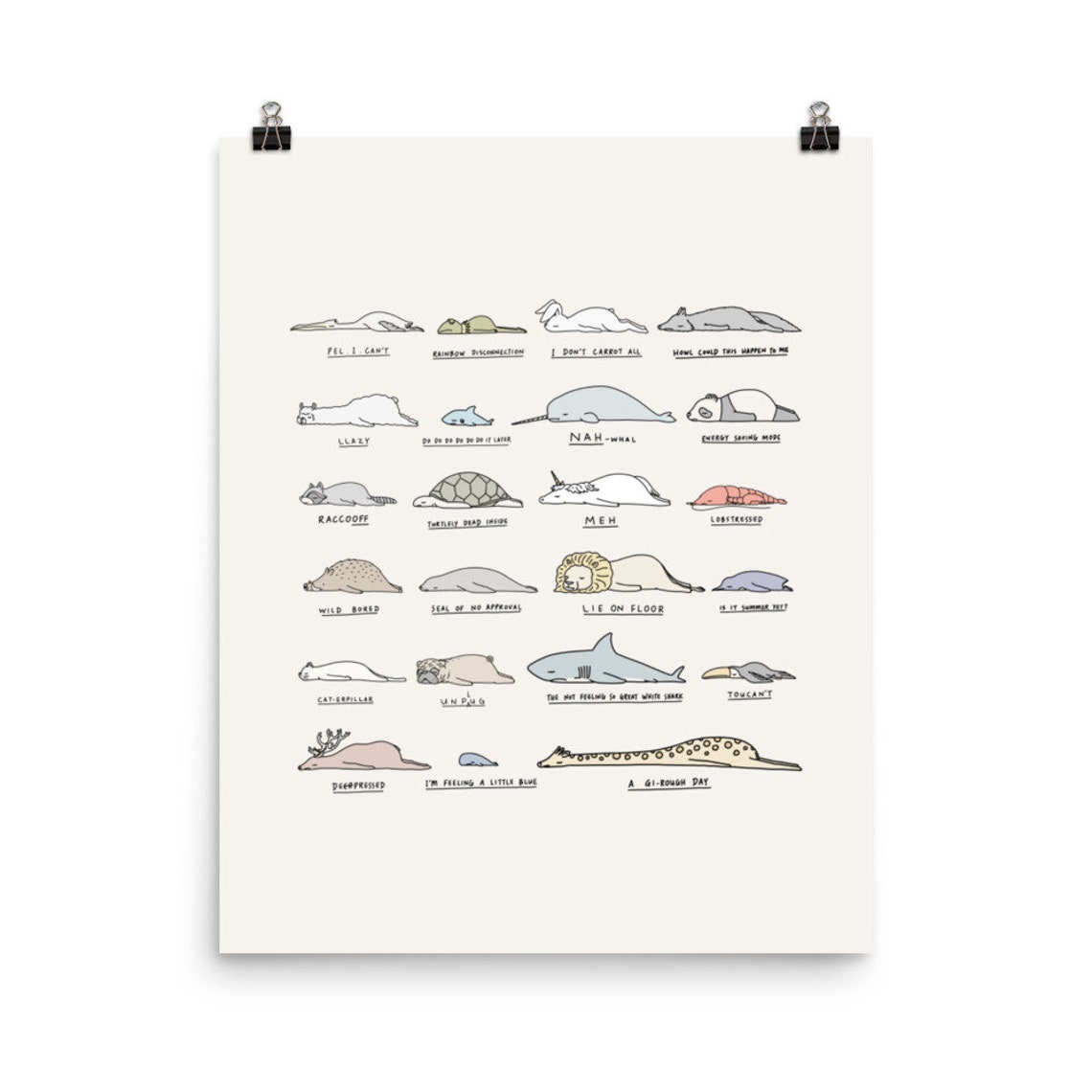 Moody Animals Batch 2 Art Print