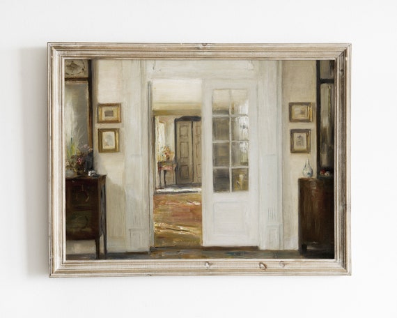 Traditional Wall Art Vintage Moody Classical Wall Decor Antique Interior Oil Painting Antique Gallery Wall Decor Vintage Still Life Art