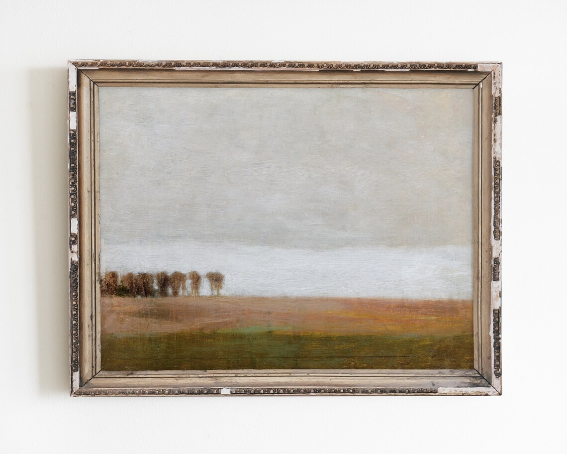 Abstract Meadow Landscape, Oil Painting Poster