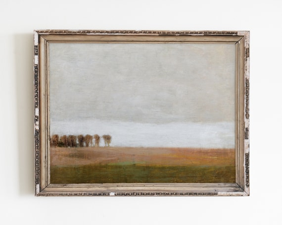Abstract Meadow Landscape, Oil Painting Poster