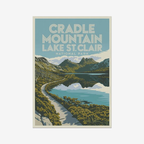 Cradle Mountain Lake St Clair National Park Tasmania Travel Poster