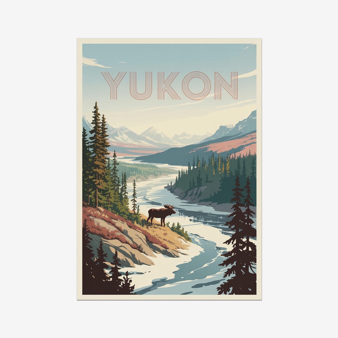 Yukon Vintage Travel Poster, Canada Art Print