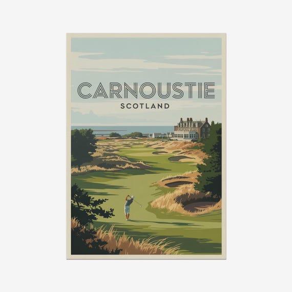 Carnoustie Golf Vintage Poster Scotland Retro