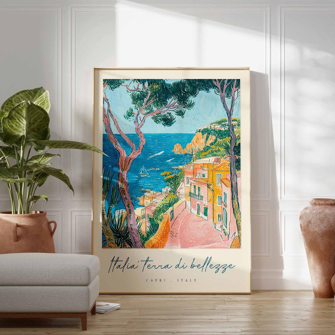 Capri Poster Capri Travel Print Capri Travel Art Capri Wall Art Italy Art Italy Travel Decor Italian Travel Gift - Image 3