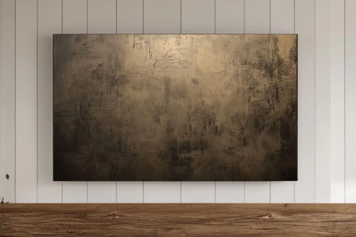 Bronze Metallic Textured Abstract Modern Luxury Linen Art Poster