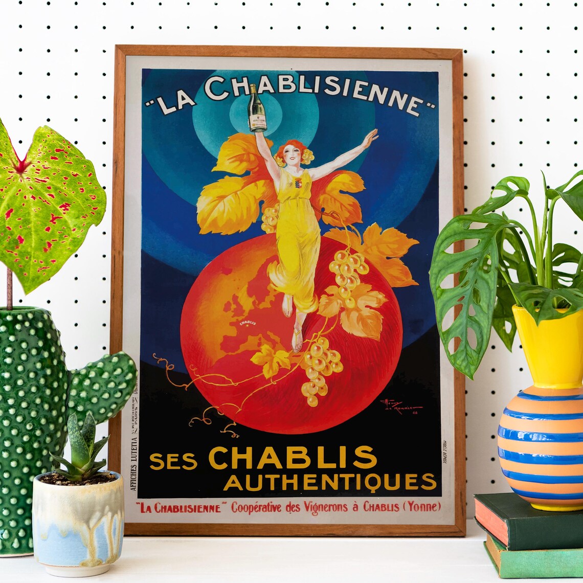 La Chablisienne Vintage French Chablis Wine Advertising Poster - Image 2