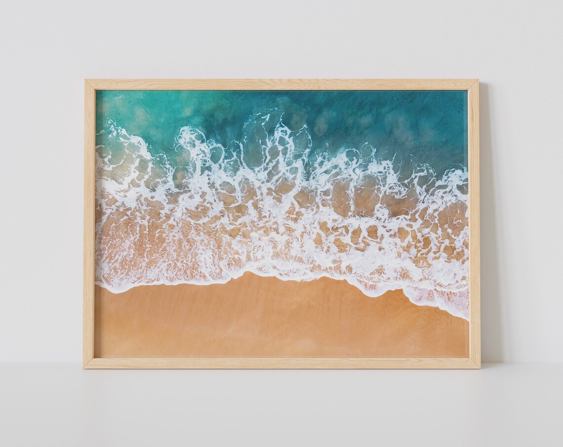 Beach Wall Art Prints, Coastal Summer Ocean Waves