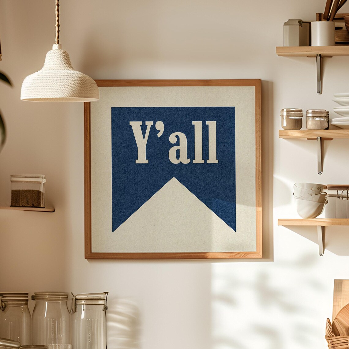 Yall Typography Art Poster for Bar Decor
