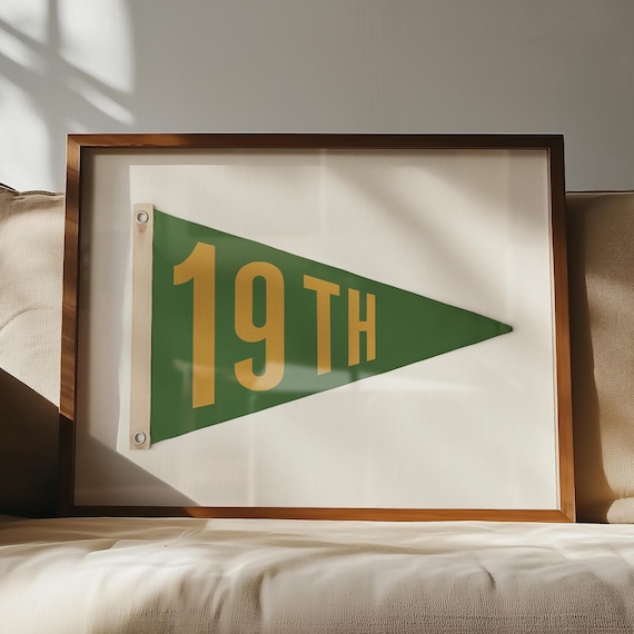 Vintage Golf Flag Art Print, 19th Hole Poster
