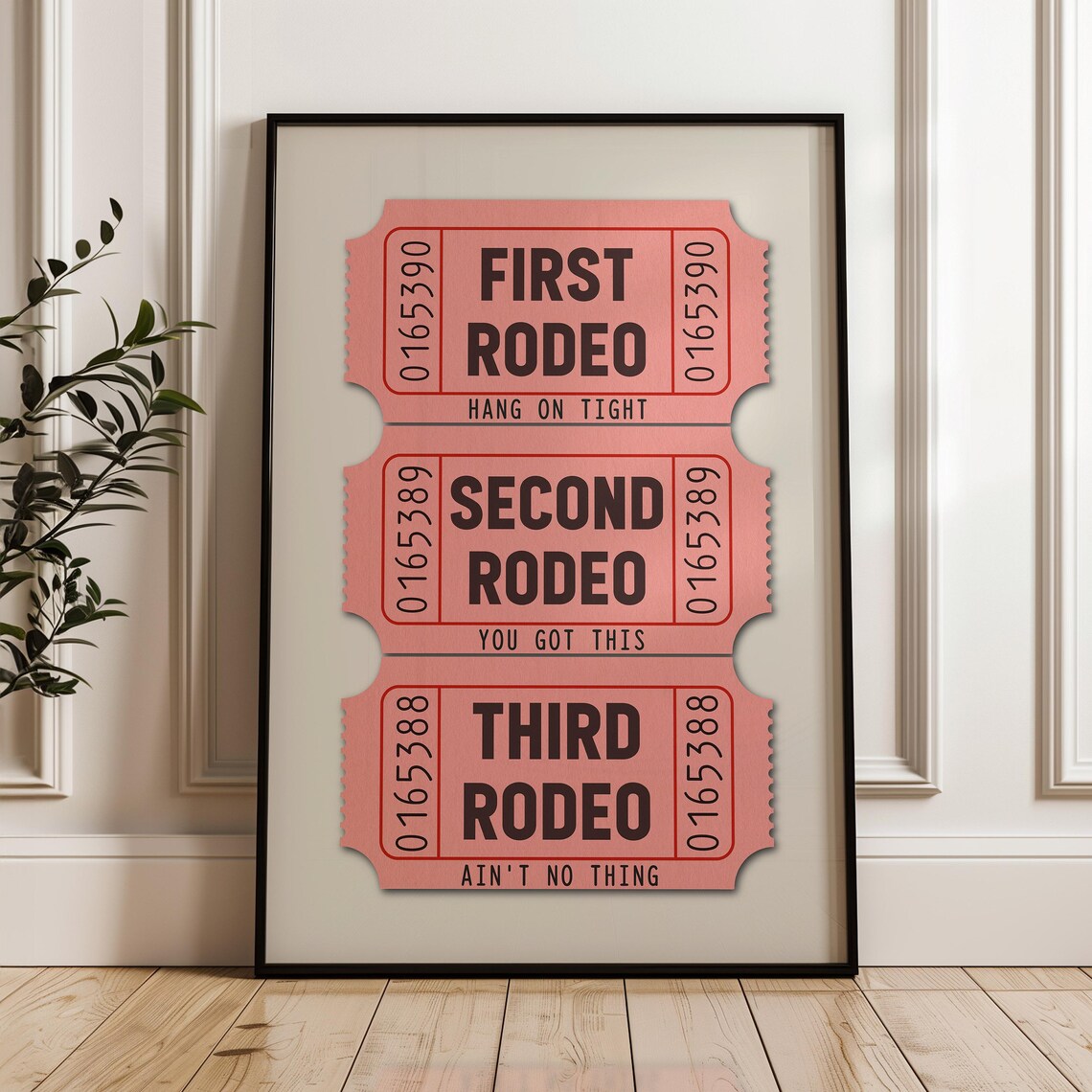 First Rodeo Ticket Stub, Western Boho Art Print