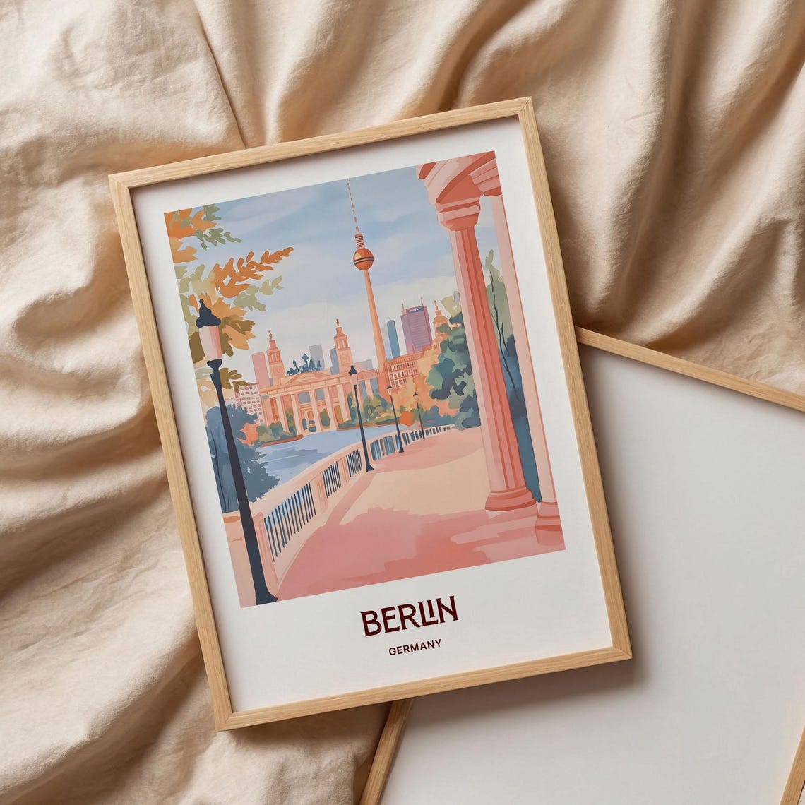 Berlin Germany TV Tower Skyline Charming Riverside Walk Poster - Image 3