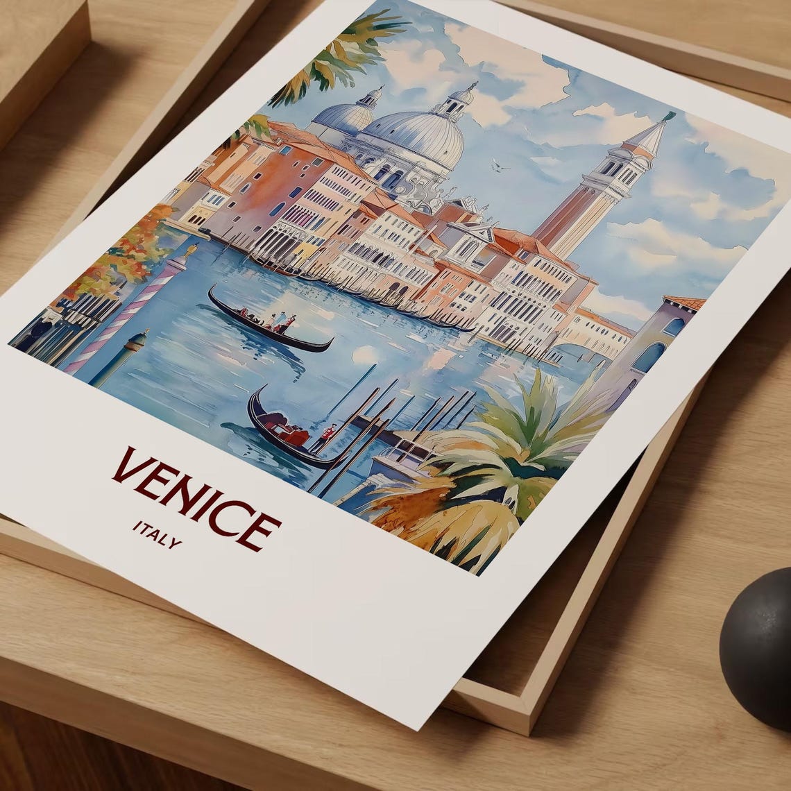Venice St Marks Campanile Grand Canal Watercolor Travel Poster - Image 2