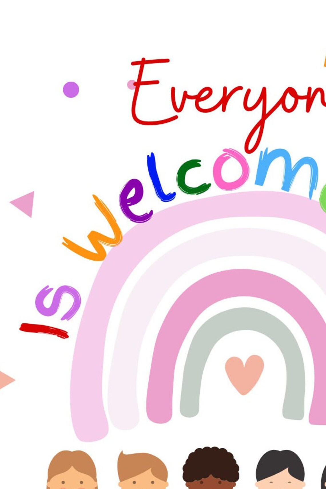Everyone Is Welcome Here Boho Diversity Poster - Image 4