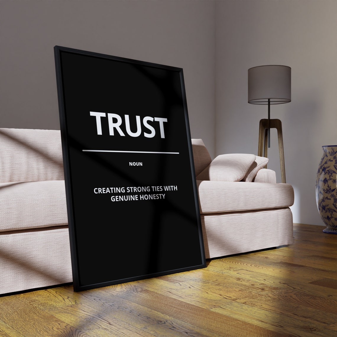 Trust Definition Noun Honesty Ties Minimalist Black Office Poster