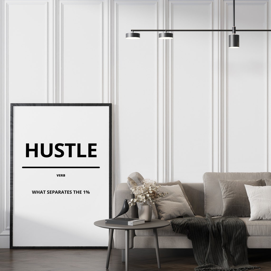 Hustle Definition Bold Black White Motivational Entrepreneur Poster - Image 2