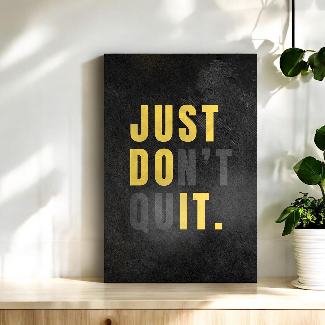 Just Don't Quit Gold Bold Letters Black Motivation Gym Quote Poster - Image 4