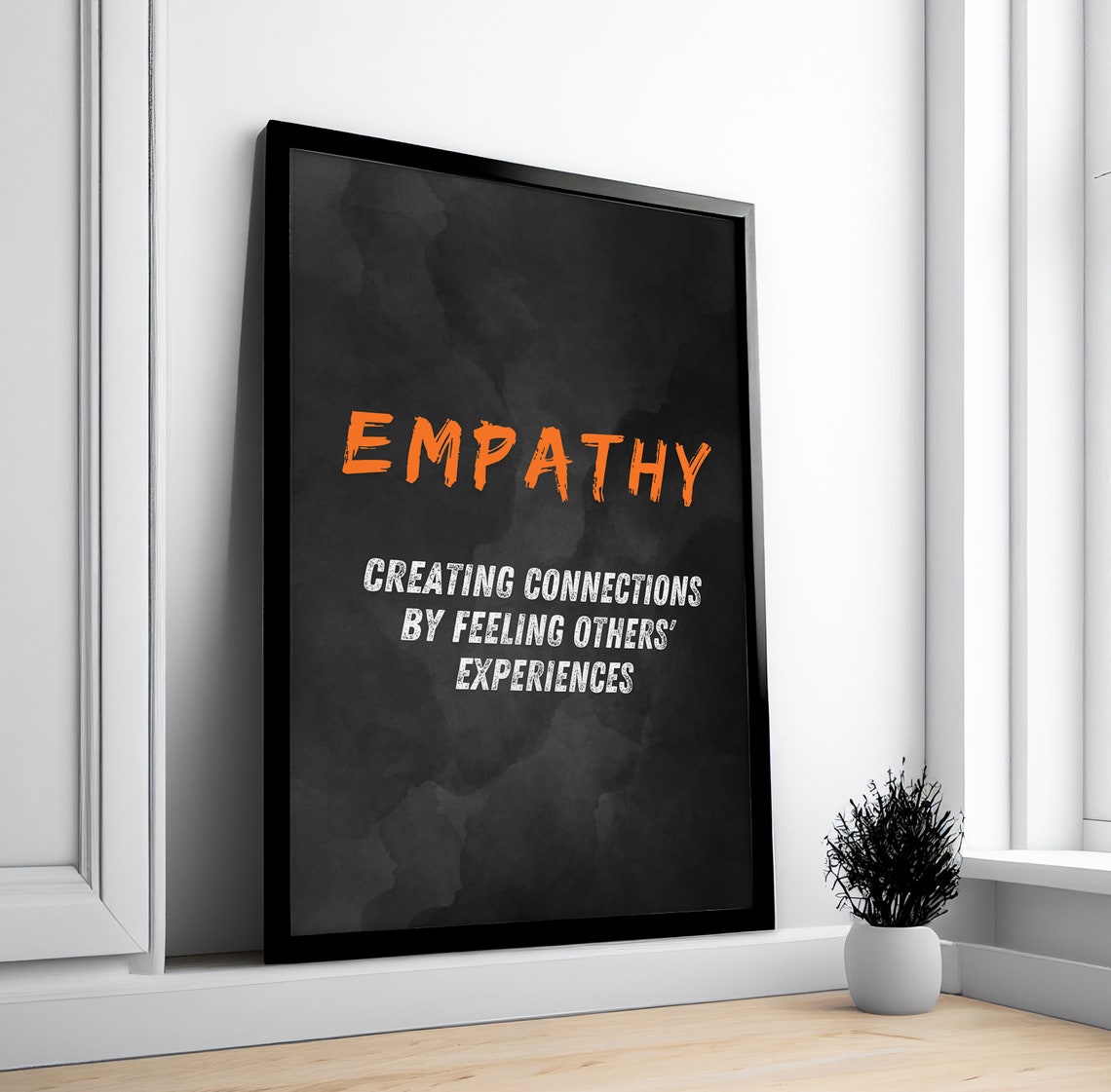 Empathy Orange Brushstroke Dictionary Definition Motivational Poster - Image 4