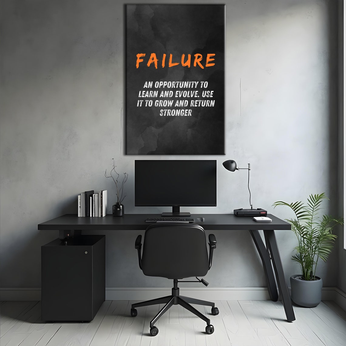 Failure Definition Orange Brush Black Motivational Quote Poster - Image 4