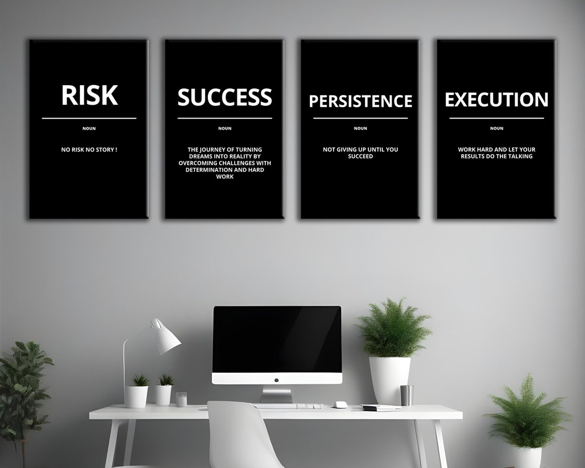 Success Definition Noun Dreams Reality Black Framed Wall Art - Image 4