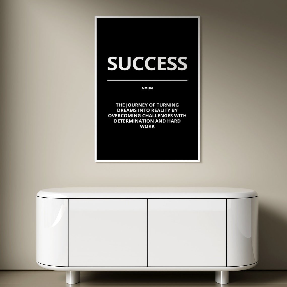 Success Definition Noun Dreams Reality Black Framed Wall Art