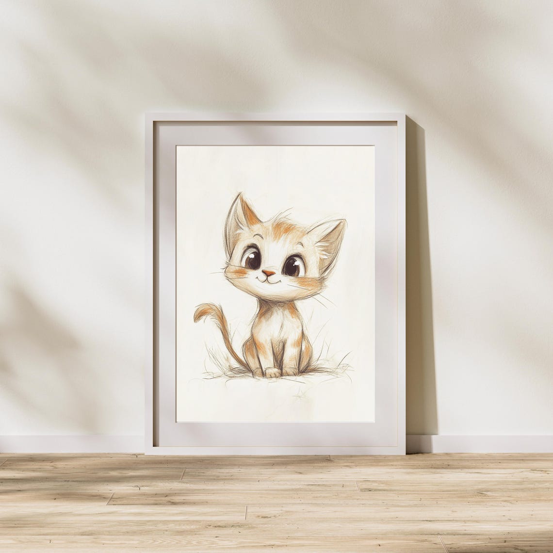 Sweet Tiny Orange Kitten With Big Sparkling Eyes Nursery Poster - Image 2