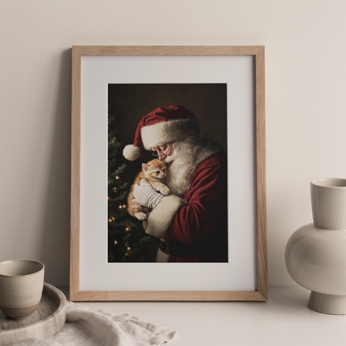 Moody Santa Claus Vintage Style Christmas Art Print - Image 3