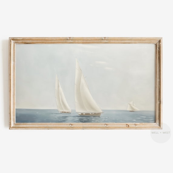Sailboat Vintage Style Seascape Art Print