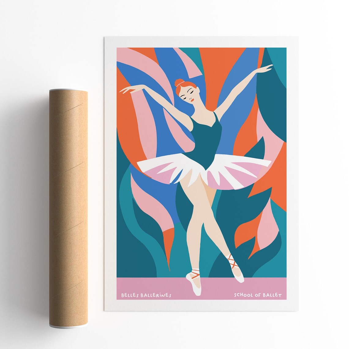 Belles Ballerines School Of Ballet Colorful Floral Dancer Poster