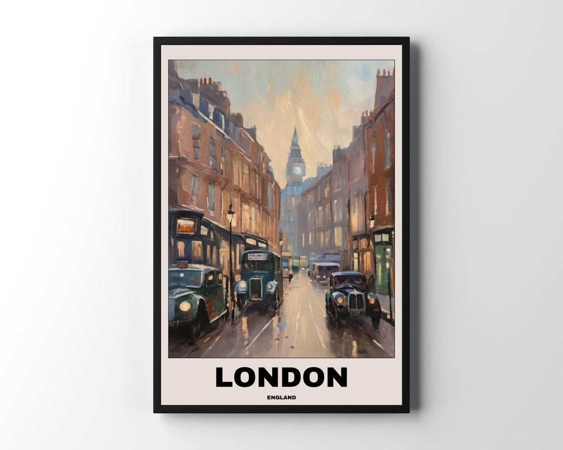 London Scenic Travel Poster, City Landscape