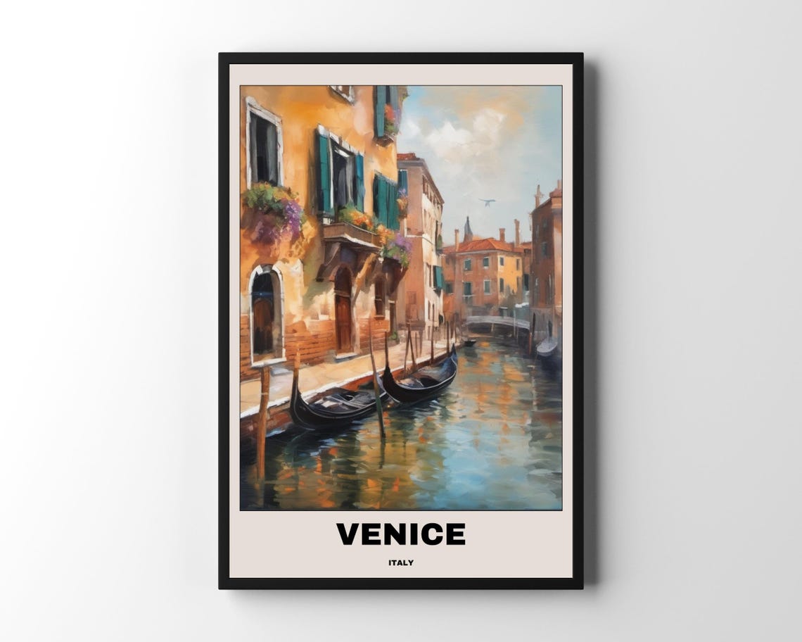 Venice Italy Modern Romantic Travel Poster