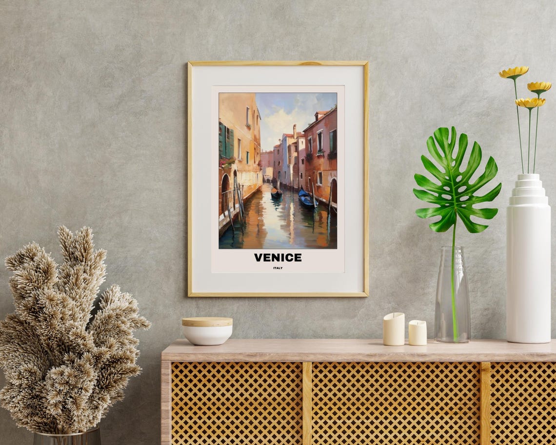 Venice Italy Travel Poster, Romantic Modern Poster - Image 2