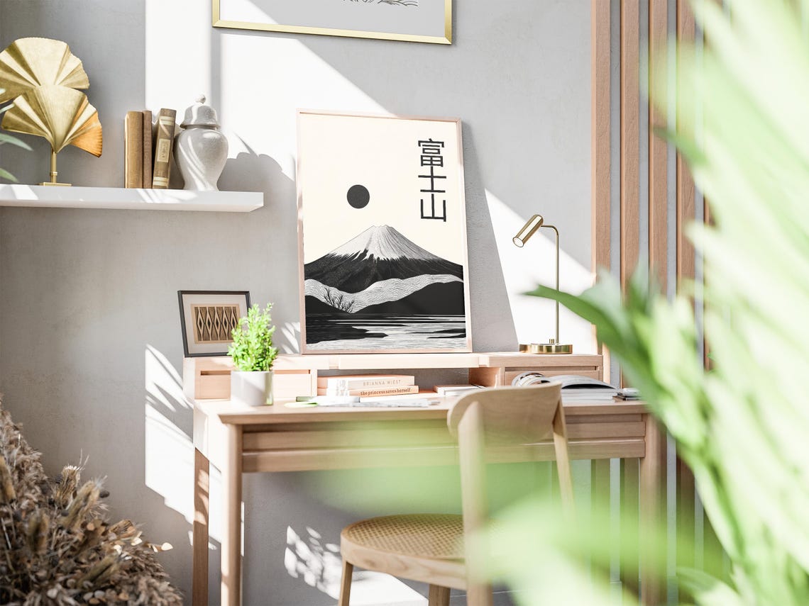 Mount Fuji Japanese Minimalist Poster, Zen Mountain Decor - Image 2