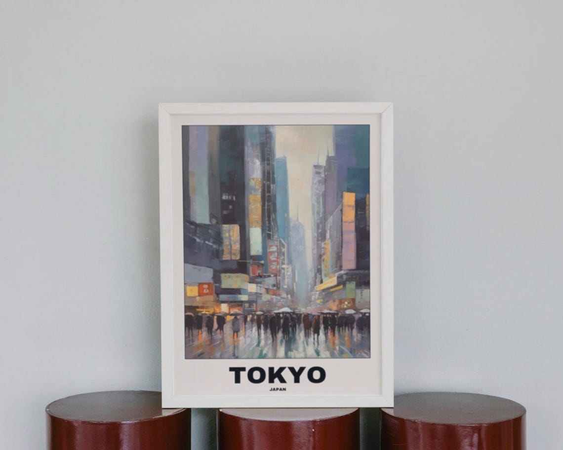 Tokyo Travel Poster, Japanese City Painting