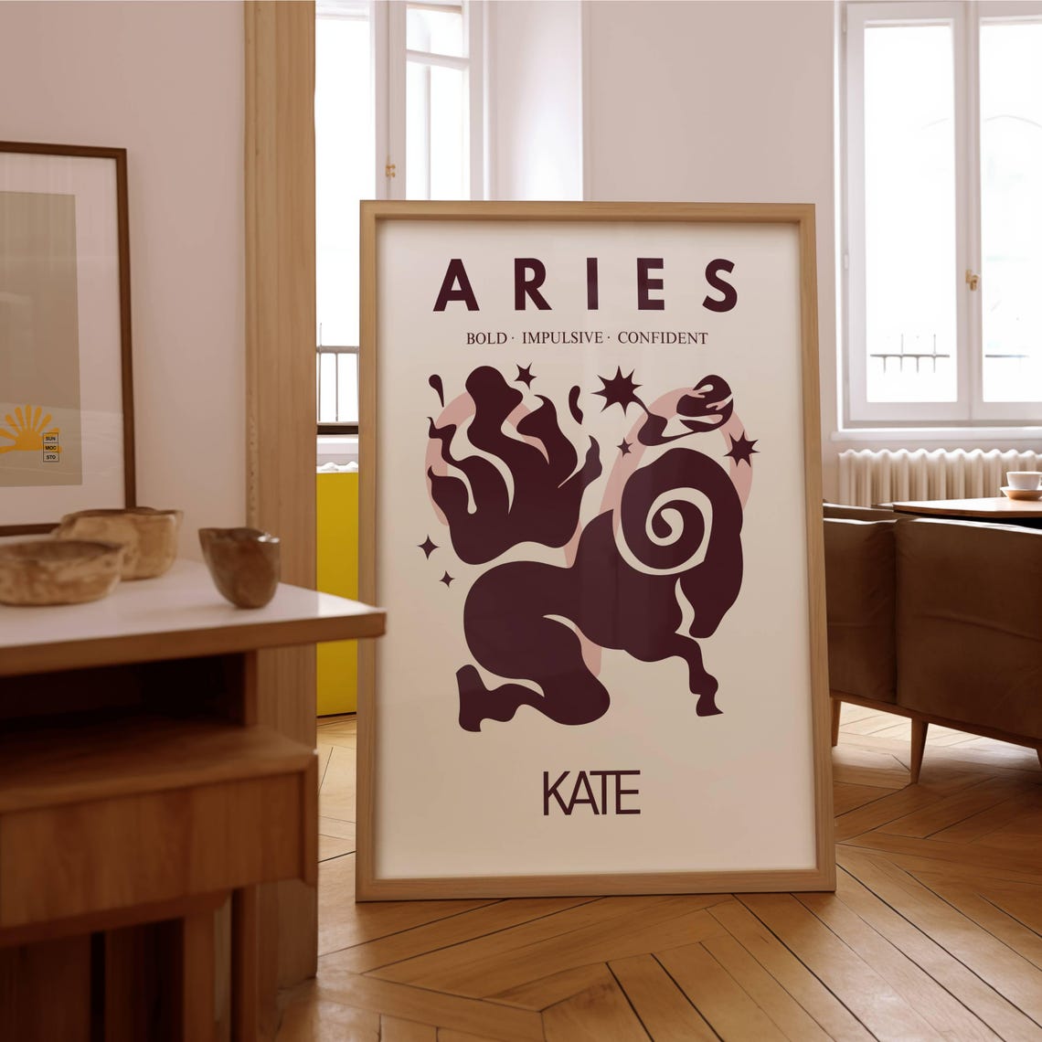 Custom Zodiac Star Sign Astrology Gift, Aries Poster