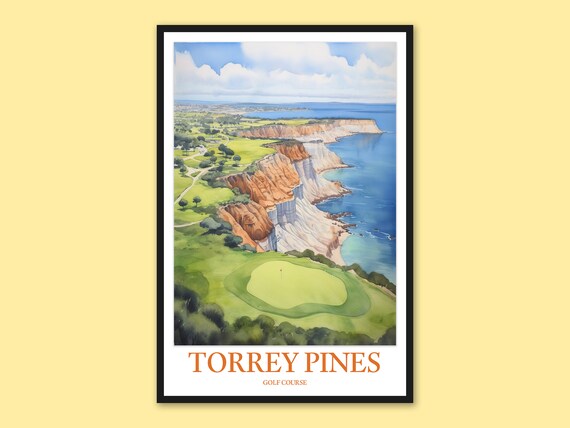 Torrey Pines Golf Course Cliff Coastline Green Fairway Poster