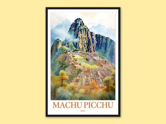 Machu Picchu Travel Poster Peruvian Wall Art