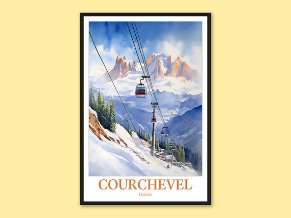 Courchevel Ski Poster Travel Wall Art Print