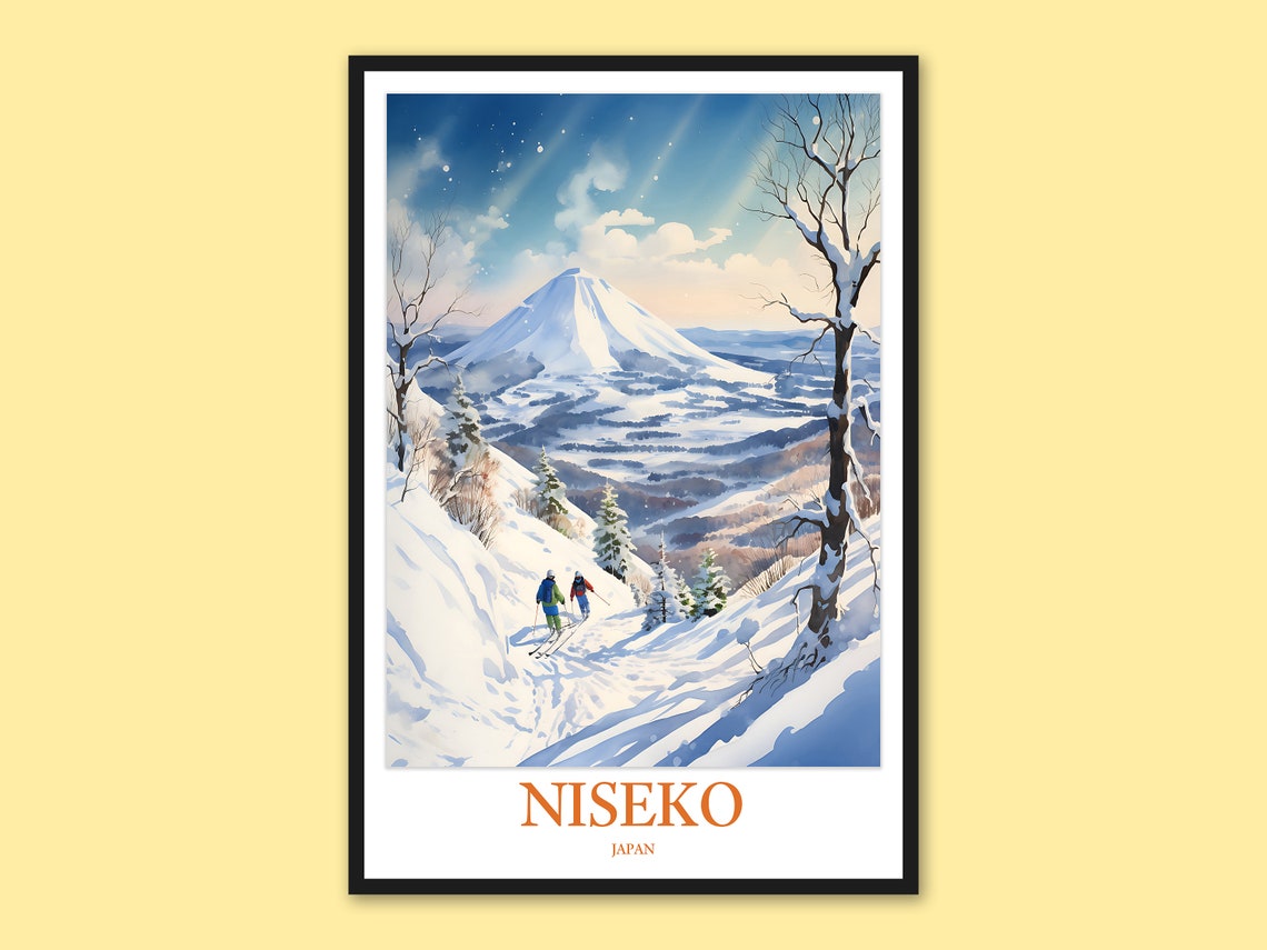 Niseko Japan Mount Yotei Winter Ski Resort Snow Landscape Poster