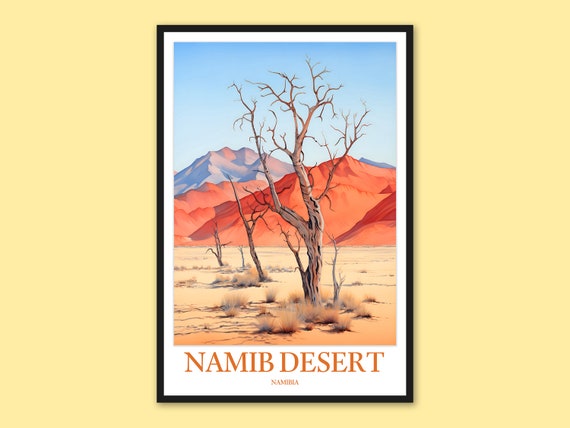 Namib Desert Travel Poster Namibia Wall Art Print