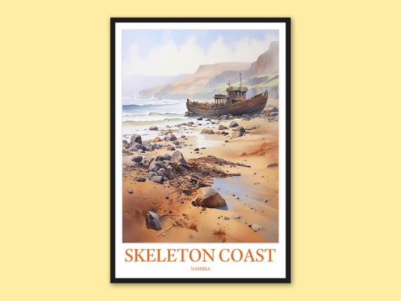 Skeleton Coast Travel Poster Namibia Wall Art Print