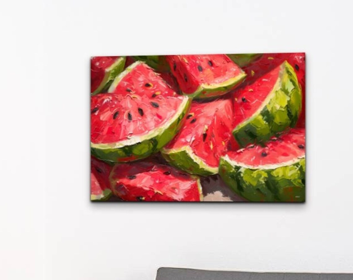 Watermelon Wall Decor Print Kitchen Wall Art Modern Cuisine Kitchen Wall Hanging Watermelon Wall Art Landscape Ready To Hang