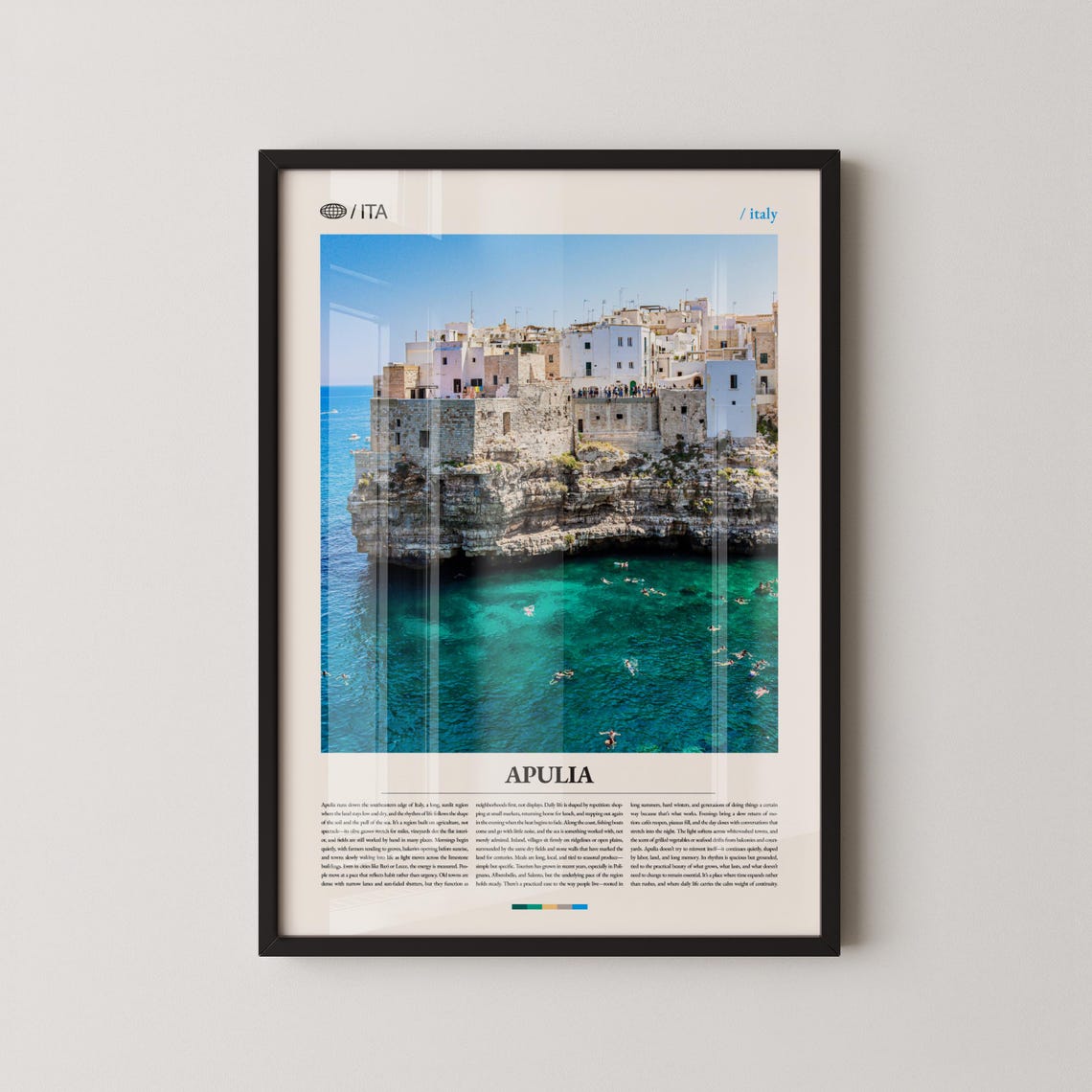 Apulia Italy Polignano a Mare Cliff Town Photo Travel Poster