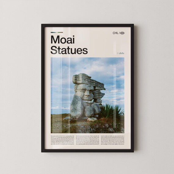 Moai Statues Of Easter Island Chile Travel Photography Poster