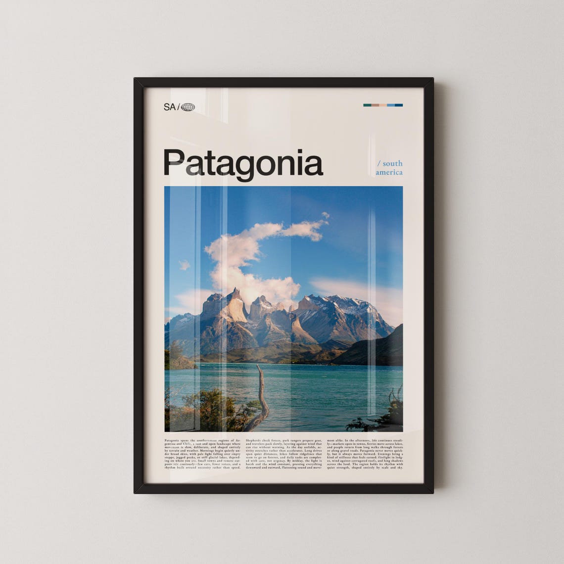 Patagonia South America Granite Peaks Adventure Travel Poster